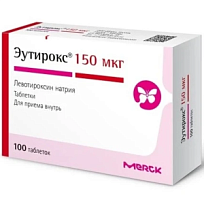Купить: Эутирокс 150 мкг 100 шт таблетки