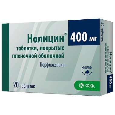 Купить Нолицин 400 мг 20 шт таблетки покрытые пленочной оболочкой
