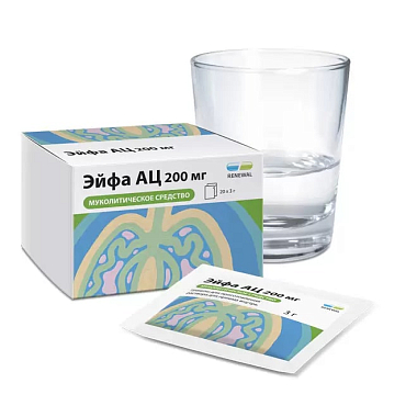 Купить Эйфа АЦ 200 мг 20 шт гранулы для приготовления раствора для приема внутрь пакет-саше