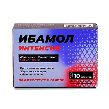 Купить Ибамол Интенсив 400 мг + 325 мг 10 шт таблетки покрытые пленочной оболочкой