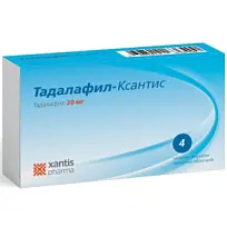 Купить: Тадалафил-Ксантис 20 мг 4 шт таблетки покрытые пленочной оболочкой
