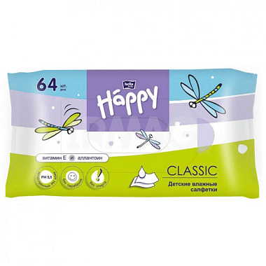 Купить Салфетки Bella Baby Happy №64 вит Е и аллантоином