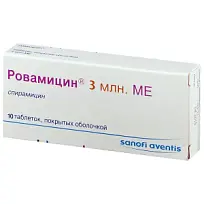 Купить: Ровамицин 3 млн МЕ 10 шт таблетки покрытые оболочкой