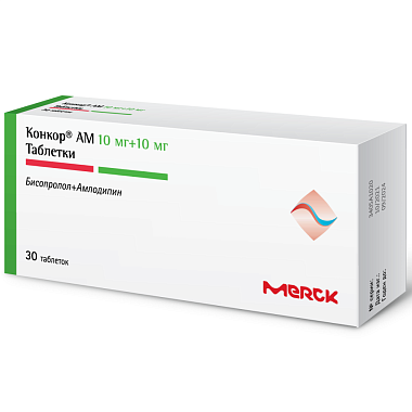 Купить Конкор АМ 10 мг + 10 мг 30 шт таблетки