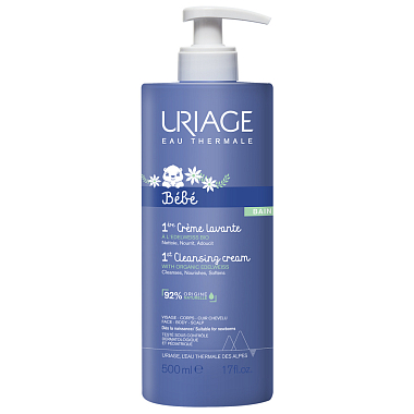 Купить Uriage Bebe Первый Очищающий пенящийся крем для детей и новорожденных фл-помпа, 500мл