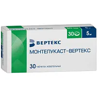 Купить: Монтелукаст-Вертекс 5 мг 30 шт таблетки жевательные