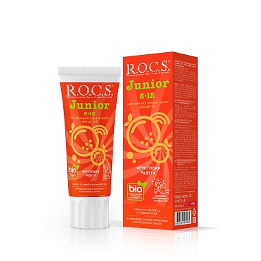 Купить Rocs Junior 74 г паста зубная фруктовая радуга
