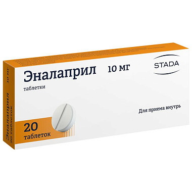 Купить Эналаприл 10 мг 20 шт таблетки