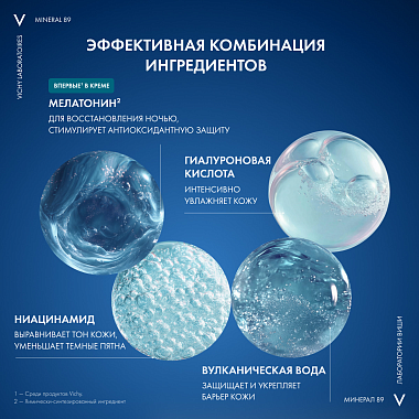 Купить Vichy Mineral 89  50 мл крем ночной увлажняющий  для лица с мелатонином восстанавливающий для всех типов кожи