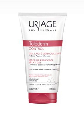 Купить Uriage Tolederm Control 150 мл гель-молочко для снятия макияжа деликатное очищающее