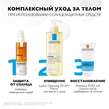 Купить La Roche-Posay Anthelios 200 мл спрей невидимый солнцезащитный  для лица и тела SPF 50+ PPD 37