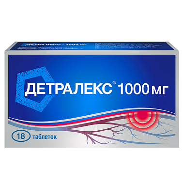 Купить Детралекс 1000 мг 18 шт таблетки покрытые пленочной оболочкой