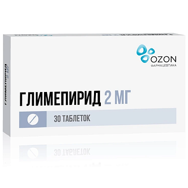 Купить Глимепирид 2 мг 30 шт таблетки