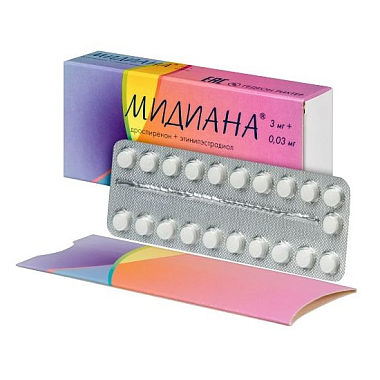 Купить Мидиана 3 мг + 0,03 мг 21 шт таблетки покрытые пленочной оболочкой