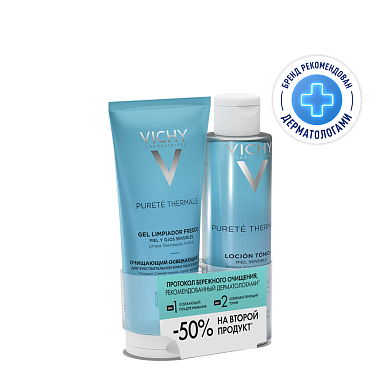 Купить Vichy Purete Thermal набор гель для умывания 200 мл + тоник 200 мл