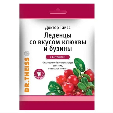 Купить Доктор Тайсс 50 г леденцы от кашля витамин C и клюква бузина