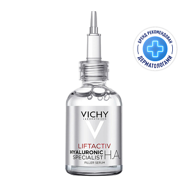 Купить Vichy LiftActiv Hyaluronic 30 мл сыворотка-филлер антивозрастная гиалуроновая  для кожи лица и шеи с витамином С пролонгированного действия