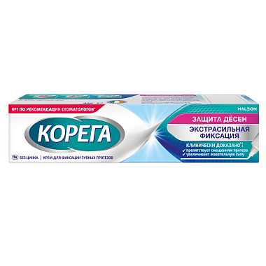 Купить Корега 40 г крем для фиксации зубных протезов защита десен