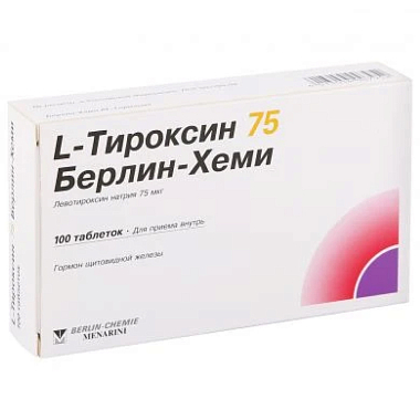 Купить Л-Тироксин 75 75 мкг 100 шт таблетки