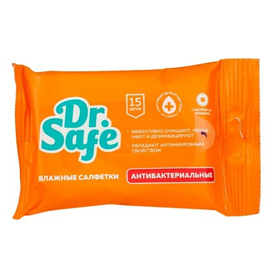 Купить Dr.Safe 15 шт салфетки влажные антибактериальные с экстрактом ромашки