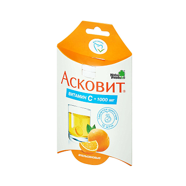 Купить Асковит (Витамин С 1000 мг) 1 г 10 шт таблетки шипучие апельсин