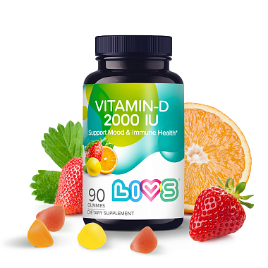 Купить LIVS Витамин D3 2000 МЕ 90 шт мармеладные пастилки со вкусом фруктов и ягод