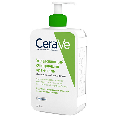 Купить CeraVe крем-гель для лица и тела 473мл очищающий д/норм и сух кожи