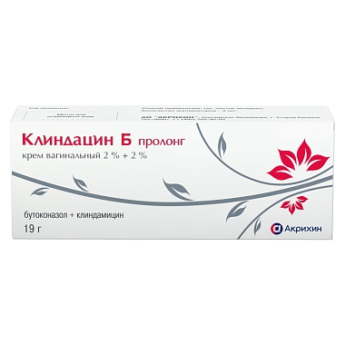 Купить Клиндацин Б пролонг 2 % + 2 % 19 г крем вагинальный туба