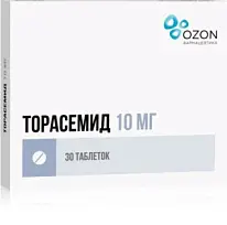 Купить: Торасемид 10 мг 30 шт таблетки