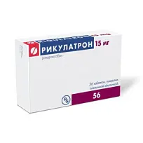 Купить: Рикулатрон 15 мг 56 шт таблетки покрытые пленочной оболочкой