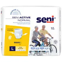 Купить: Seni Active Normal 10 шт подгузники-трусы размер L 5,5 капель