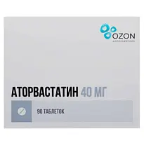 Купить: Аторвастатин 40 мг 90 шт таблетки покрытые пленочной оболочкой
