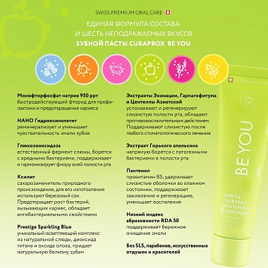 Купить Curaprox Be You Green 60 мл паста зубная яблоко-алоэ