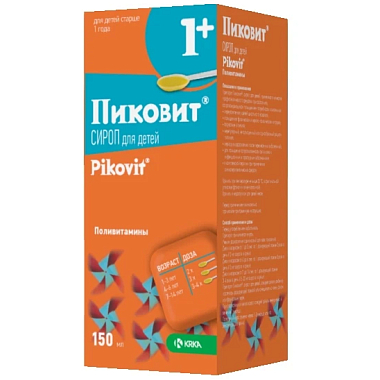 Купить Пиковит 1+ 150 мл сироп для детей