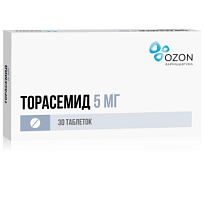 Купить: Торасемид 5 мг 30 шт таблетки