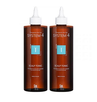 Купить System 4 500 мл 2 шт набор для практичных для роста волос тоник терапевтический Т для нормальной и жирной кожи головы
