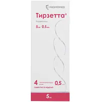 Купить: Тирзетта 5 мг 0,5 мл 4 шт раствор для подкожного введения шприцы в автоинжекторах
