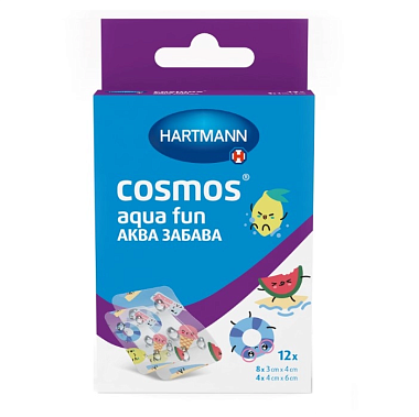 Купить Cosmos aqua fun 12 шт пластырь нестерильный водонепроницаемый прозрачный 