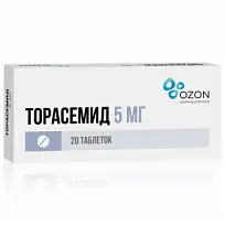 Купить: Торасемид 5 мг 20 шт таблетки