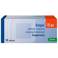 Купить: Аторис 10 мг 90 шт таблетки покрытые пленочной оболочкой