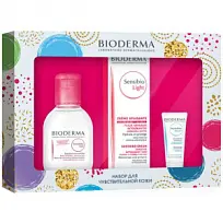 Купить: Bioderma Sensibio набор вода мицелл очищ 100мл+ крем лайт 40мл + гидрабио сыв-ка 15