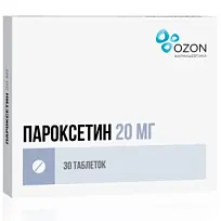 Купить: Пароксетин 20 мг 30 шт таблетки покрытые пленочной оболочкой