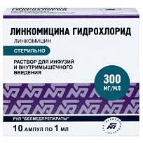 Купить: Линкомицин 30 % 1 мл 10 шт раствор для внутривенного и внутримышечного введения ампулы