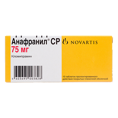 Купить Анафранил CP 75 мг 10 шт таблетки пролонгированного действия покрытые пленочной оболочкой