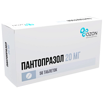 Купить: Пантопразол 20 мг 56 шт таблетки покрытые оболочкой кишечнорастворимые
