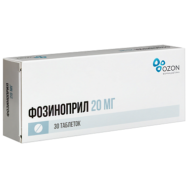Купить Фозиноприл 20 мг 30 шт таблетки