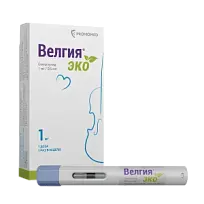 Купить: Велгия Эко 1 мг/доз 0,5 мл 4 шт раствор для подкожного введения шприц в автоинжекторе