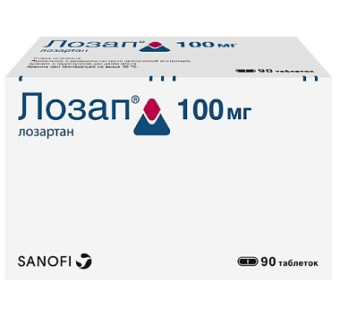 Купить Лозап 100 мг 90 шт таблетки покрытые пленочной оболочкой