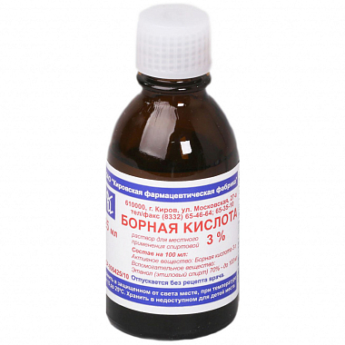 Купить Борная к-та р-р д/местн примен спирт 3% фл 25мл