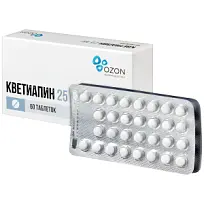 Купить: Кветиапин 25 мг 60 шт таблетки покрытые пленочной оболочкой
